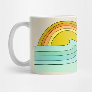 wave dreams retro surf art by surfy birdy Mug